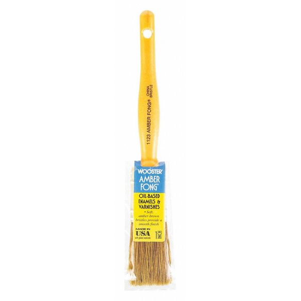 Wooster 1" Wall Paint Brush, Brown China Bristle, Plastic Handle 1123 - 1