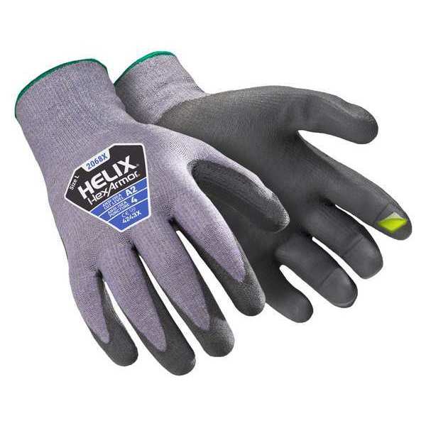 Hexarmor Safety Glove, Poly Palm, Txturd, Grey, XL, PR 2068XBP-XL (10)