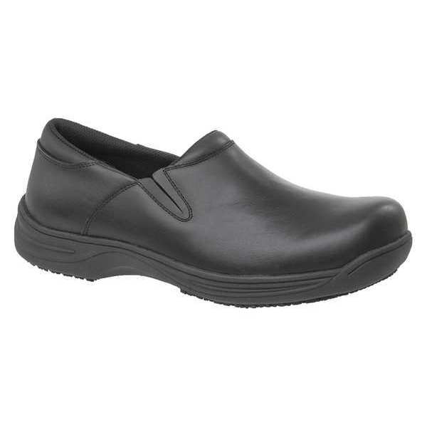 Genuine Grip Work Shoes, Womens, 10W, Blk, Slip On, PR 470-10W