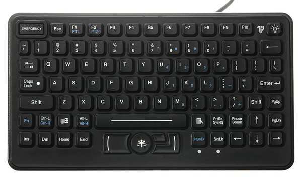 Ikey Keyboard, Fully Sealed Rugged, Black SL-86-911-FSR-USB
