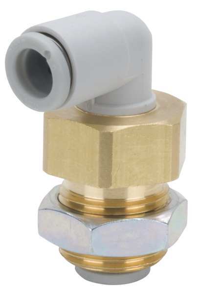 Smc Bulkhead Union Elbow, 90 Deg, 10mm, Tube KQ2LE10-00A