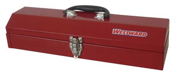 Westward 19-1/4W Steel, Red Portable Tool Box, Powder Coated, 4H 36Y010