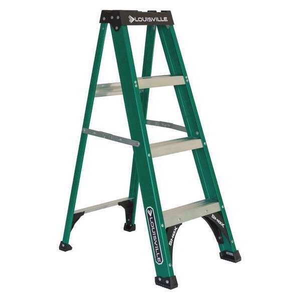 Louisville 4 ft Fiberglass Stepladder, 225 lb Capacity FS4004