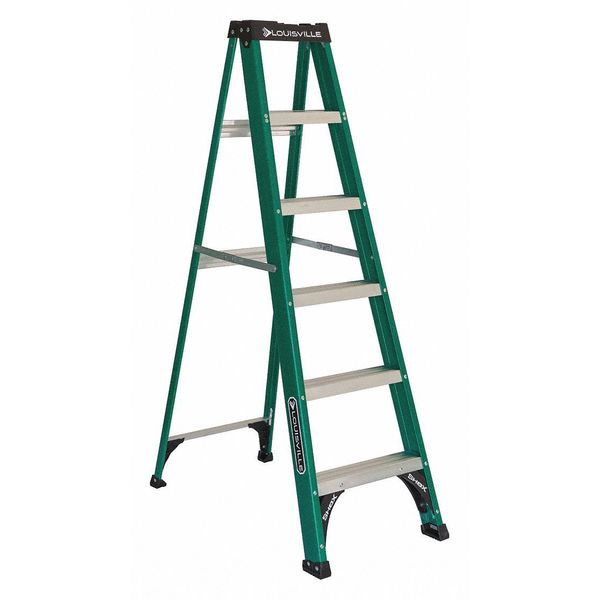 Louisville 6 ft Fiberglass Stepladder, 225 lb Capacity FS4006