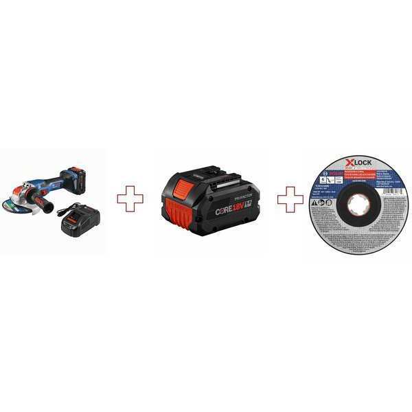 Bosch Cordless Combination Kit, 18V DC GWX18V-13CB14/GBA18V80/TCWX1S600