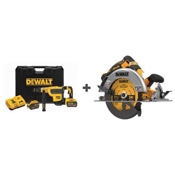 Dewalt Cordless Rotary Hammer Kit, 60V DCH614X2/DCS573B