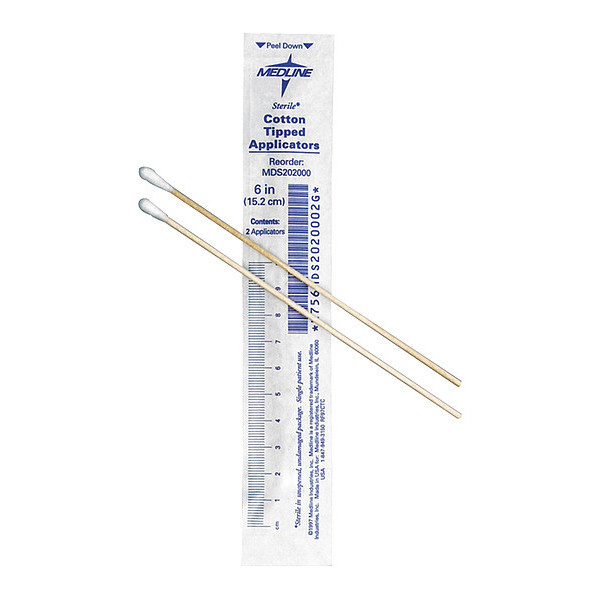 Medline Sterile Cotton-Tip Applicators, 6", PK200 MDS202000