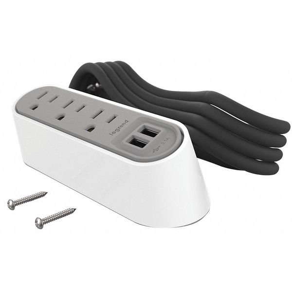 Legrand Desktop Charging Center, 2 Outlet, 2 USB WSPC220WH