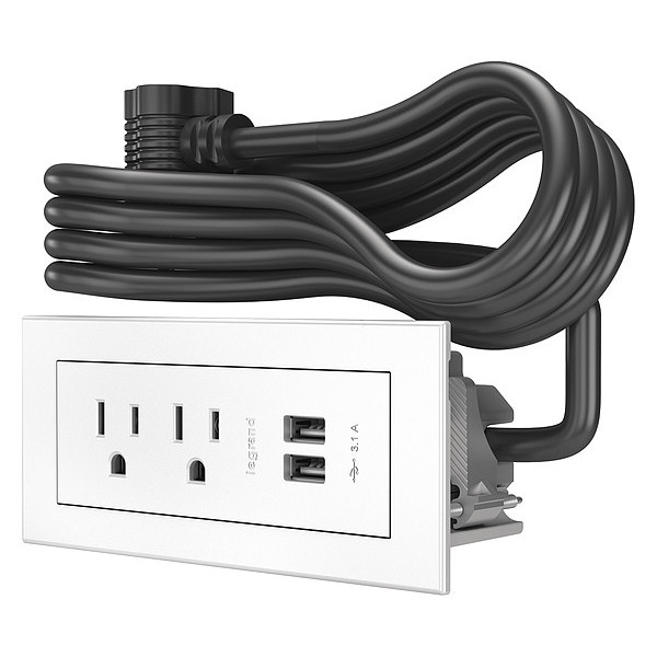 Legrand Power Unit, White, 2 Outlet, 2 USB RDZWH