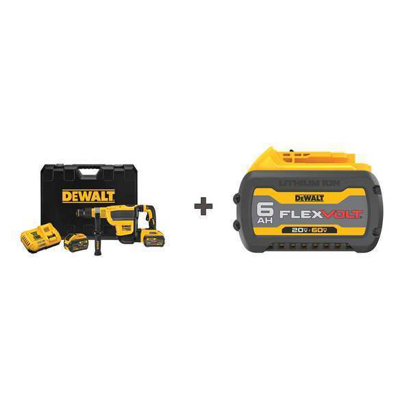 Dewalt Cordless Rotary Hammer Kit, 60V DCH614X2/DCB606