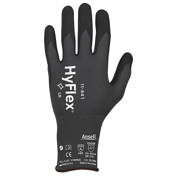 Ansell Coated Gloves, Coated, 15 ga, 2XL, PR1 11-841