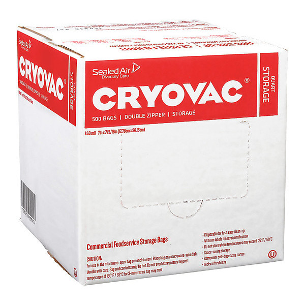 Diversey Cryovac Reseal, 1qt, Storage Bags, 500CT 100946909