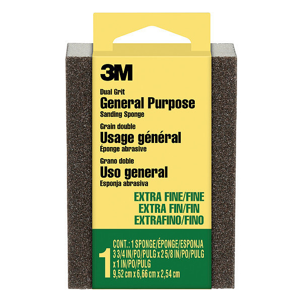 3M Sanding Sponge, 3 3/4" L, 2 5/8" W 907-ESF