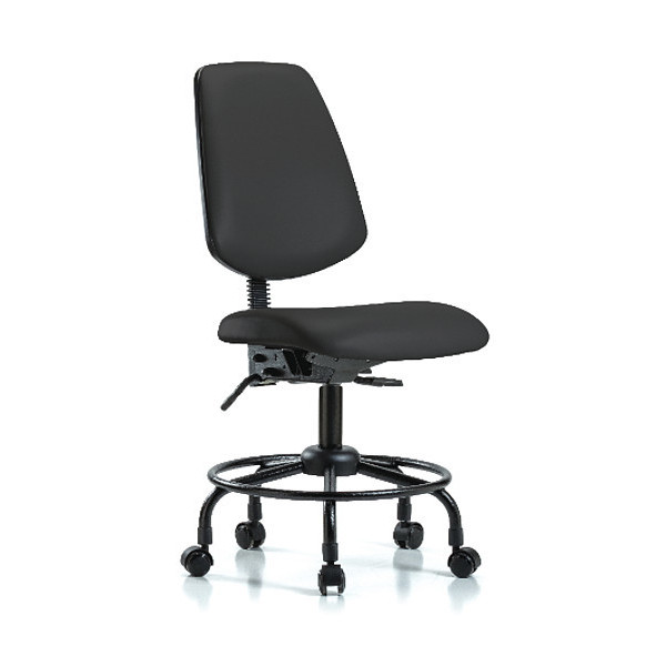 Blue Ridge Ergonomics Desk Chair, Vinyl, 21" to 26" Height, No Arms, Black BR-VDHCH-MB-RT-T0-A0-RC-8540