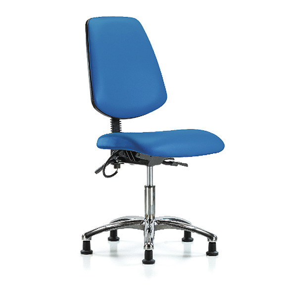 Blue Ridge Ergonomics Fabric Desk Chair, 19" to 24", No Arms, Blue BR-ESD-VDHCH-MB-CR-T1-A0-EG-ESDBLU