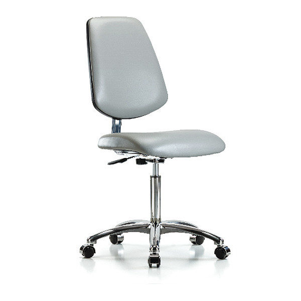 Blue Ridge Ergonomics Clean Room Chair, Vinyl, 22" to 29" Height, Dove BR-CLR-VMBCH-MB-CR-NF-CC-8567