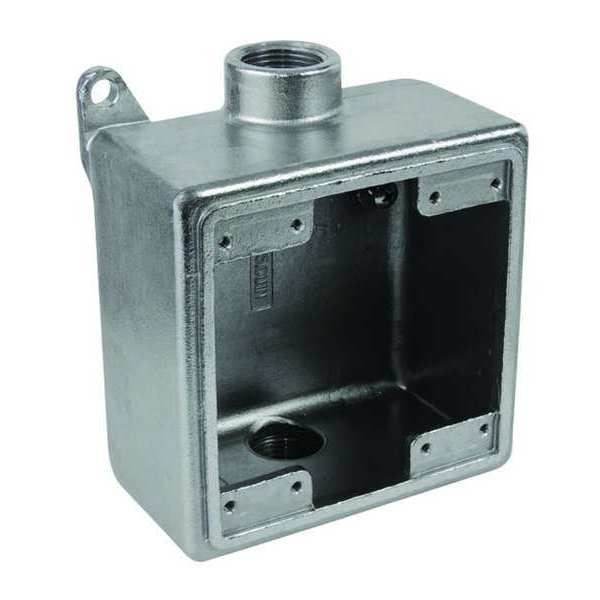 Calbrite Weatherproof Electrical Box, 45 cu in, FDCD Box, 2 Gang, Stainless Steel S60700FDCD