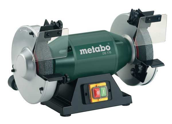 Metabo Bench Grinder, 8 in Max. Wheel Dia, 1 in Max. Wheel Thickness, 36/60 Grinding Wheel Grit 619200420