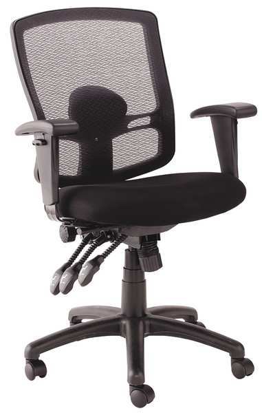 Alera Desk Chair, Mesh, 17-7/8" to 27-3/4" Height, T-Bar Arms, Black ALEET4017