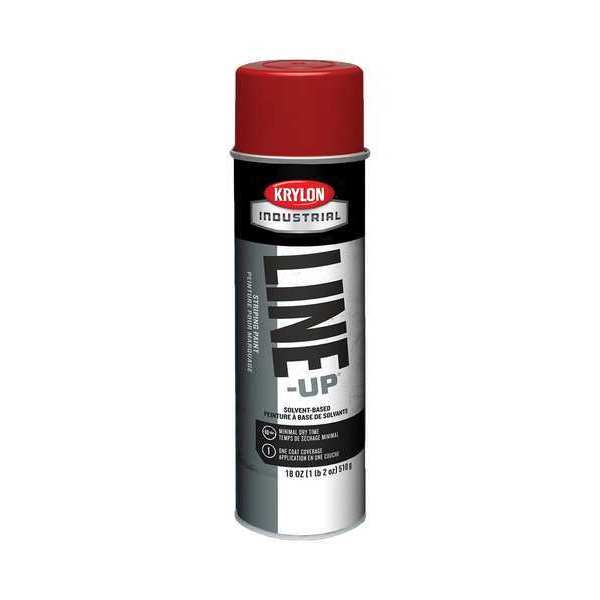 Krylon Industrial Pavement Striping Paint, 18 oz., Firelane Red, Solvent -Based K00830308