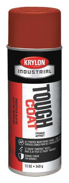 Krylon Industrial Rust Preventative Spray Primer, Red Oxide Sandable, Flat Finish, 12 oz. A00342007