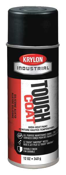 Krylon Industrial Rust Preventative Spray Paint, Black, Satin, 12 oz A00332