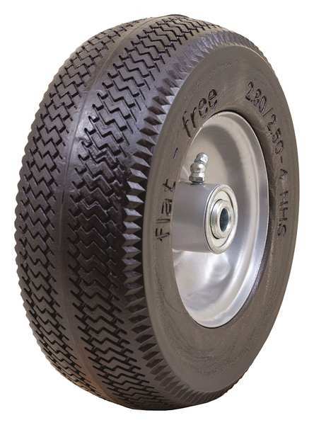 Marastar Flat Free Wheel, Polyurethane, 275 lb, Gray, Hub Length: 3 in 00090