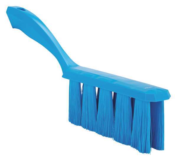Vikan 1 1/2 in W Bench Brush, Soft, 7 in L Handle, 6 1/2 in L Brush, Blue, Plastic, 13 in L Overall 45813