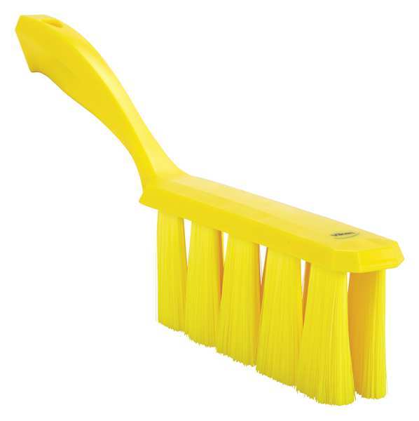 Vikan 1 1/2 in W Bench Brush, Soft, 7 in L Handle, 6 1/2 in L Brush, Yellow, Plastic, 13 in L Overall 45816