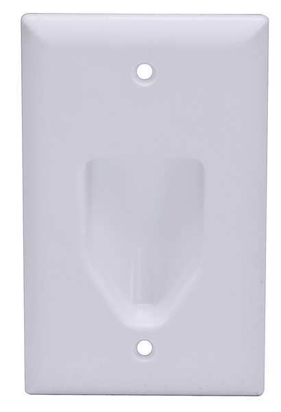 Monoprice Wall Plate, Cable, Recessed, 1G, Wht 3997