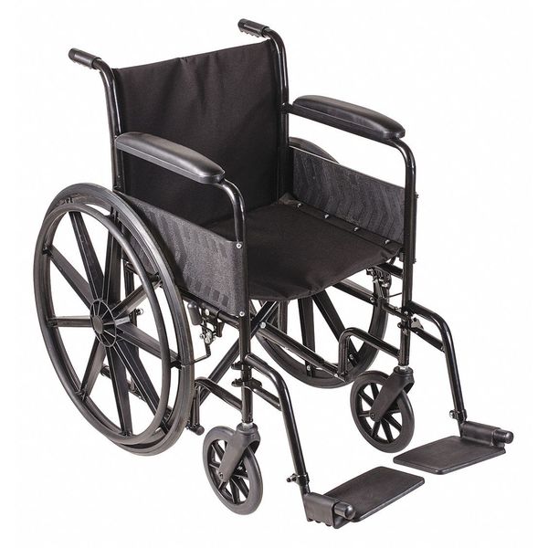 Dmi Wheelchair, 250 lb, 18 In Seat, Silver 503-0658-0200