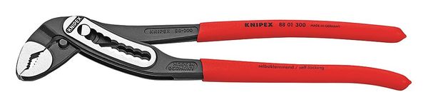 Knipex 12 in V-Jaw Water Pump Plier Serrated, Plastic Grip 88 01 300 SBA