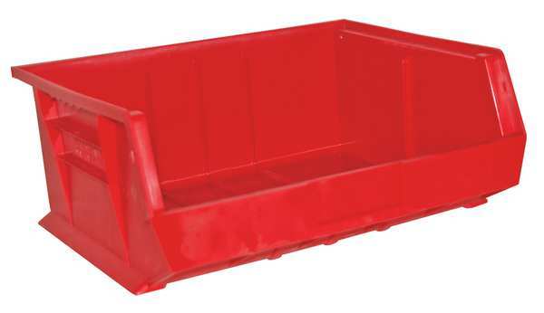 Durham Mfg 75 lb Hang & Stack Storage Bin, Copolymer Polypropylene, 16-3/4 in W, 7 in H, 14-5/8 in L, Red PB30250-17