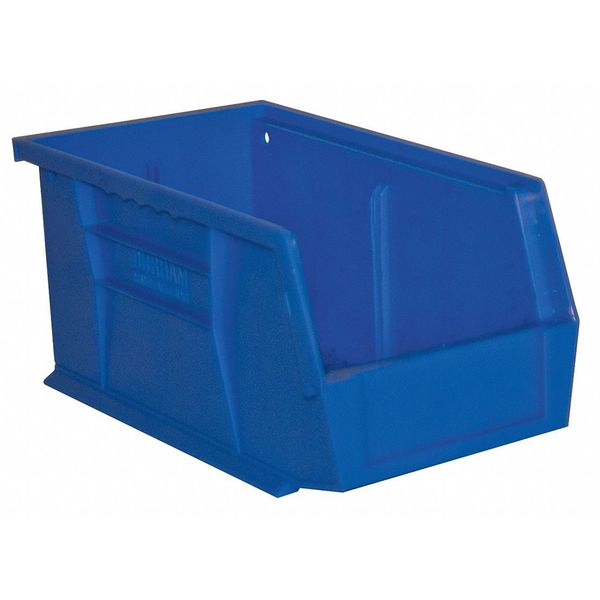 Durham Mfg 30 lb Hang & Stack Storage Bin, Copolymer Polypropylene, 5-1/2 in W, 5 in H, 11-3/8 in L, Blue PB30230-52