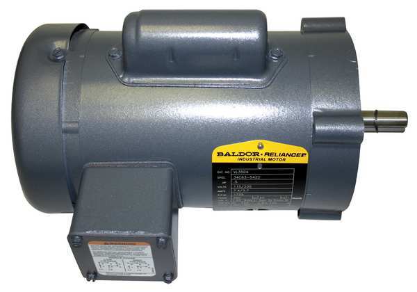 Baldor-Reliance Capacitor-Start General Purpose Motor, 1/2 HP, 115/230V AC Voltage, 56C Frame, 1,725 Nameplate RPM VL3504