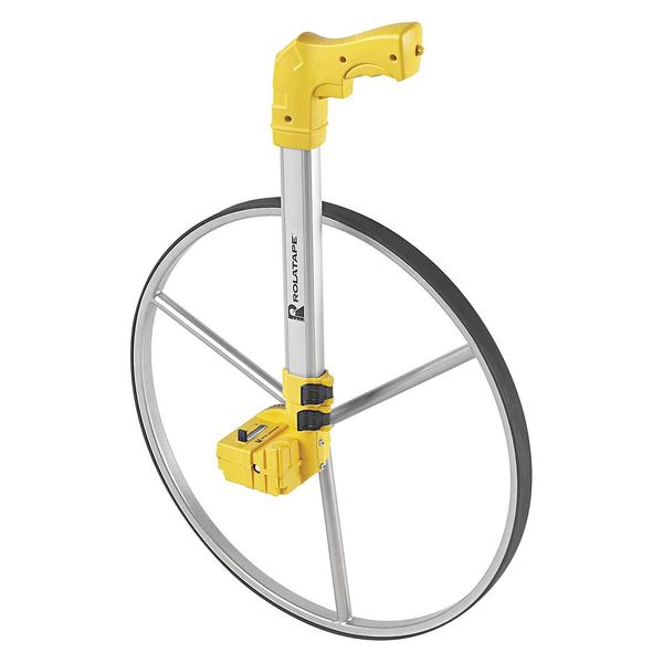 Rolatape Measuring Wheel, Single, Yellow, 19 in.dia. RT50