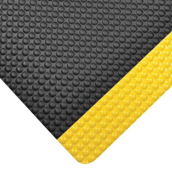 Notrax Antifatigue Mat, Black/Yellow, 3 ft. L x 2 ft. W, Vinyl, Bubble Surface Pattern, 3/4" Thick 782S0023YB