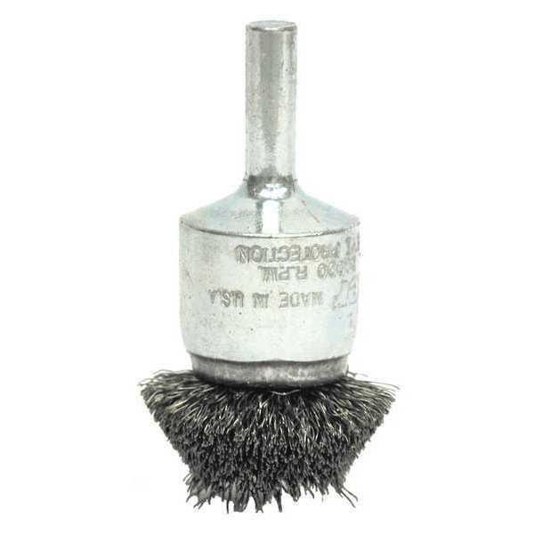 Weiler 2" Circular Flared Crimped Wire End Brush .014" Steel Fill 11142