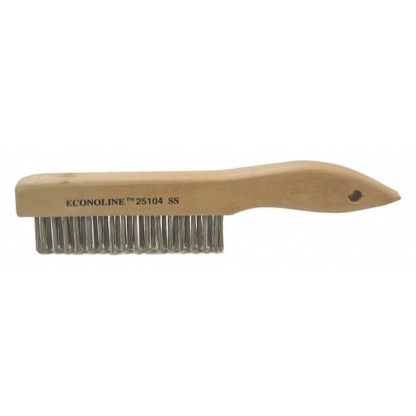 Weiler Scratch Brush .012 Stainless Steel Fill Shoe Handle 4x16 Rows 25104