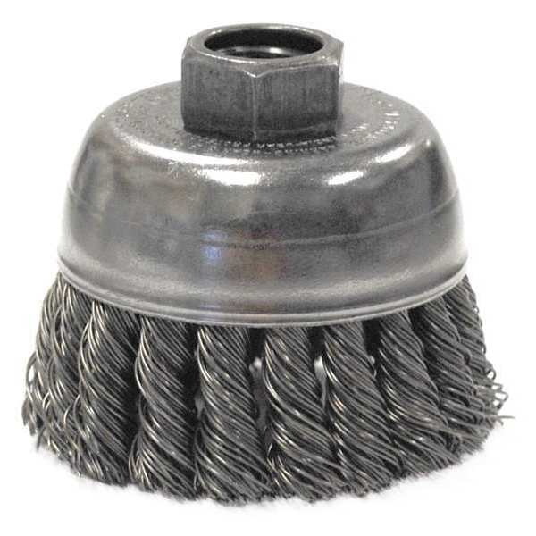 Weiler 2-3/4" Single Row Knot Wire Cup Brush .020" Steel Fill M14x2.0 Nut 13283