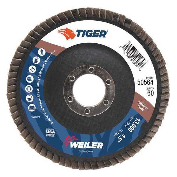 Weiler 4-1/2In. Tiger Disc Abrasive Flap Disc 50564