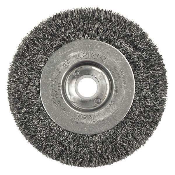 Weiler 4" Narrow Face Crimped Wire Wheel .0118" Steel 5/8"-1/2" Arbr Hole 00135