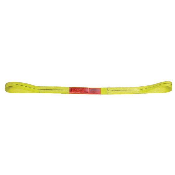 Lift-All Web Sling, Type 3, 6 ft L, 1 in W, Nylon, Yellow EE1101NFX6