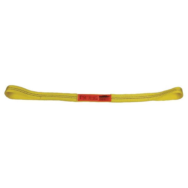 Lift-All Web Sling, Type 3, 3 ft L, 1 in W, Nylon, Yellow EE1201NFX3