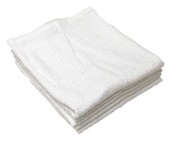 R & R Textile Bar Mop Towel, Ribbed, Cotton, 19inL, PK12 51710