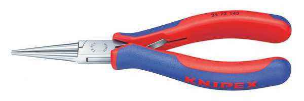 Knipex 5-3/4" Electronics Pliers w/ Round, Pointed Jaw, Ergonomic Grip 35 72 145
