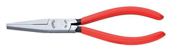 Knipex 7-1/2" Mechanics' Pliers w/ Flat Jaw, Plastic Grip 38 41 190