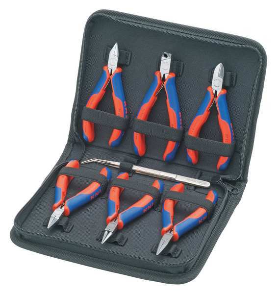 Knipex 6 Piece Plastic Grip Precision Plier Set Dipped Handle 00 20 16