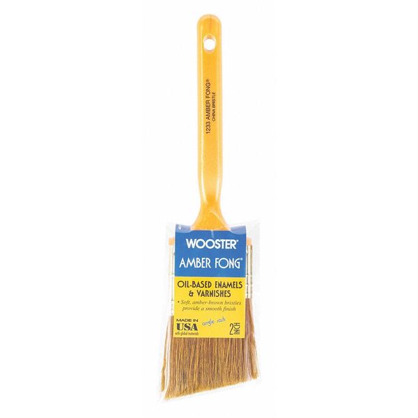 Wooster 2" Angle Sash Paint Brush, Brown China Bristle Bristle, Plastic Handle 1233-2