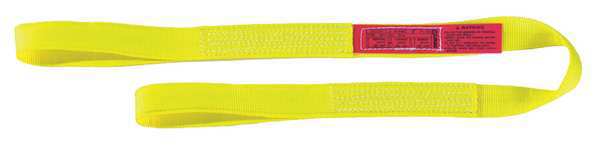 Lift-All Web Sling, Type 3, 12 ft L, 4 in W, Nylon, Yellow EE2804NFX12